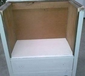 mom s old dresser turned into bench, outdoor furniture, painted furniture, repurposing upcycling