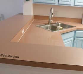 refinished a laminate kitchen countertop with stone without removing, concrete masonry, countertops, diy, kitchen design
