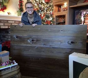 rustic headboard with hanging bedside table, bedroom ideas, diy, painted furniture, rustic furniture, woodworking projects