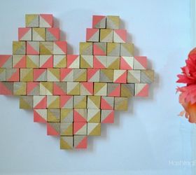 geometric heart art, crafts, seasonal holiday decor, valentines day ideas, wall decor