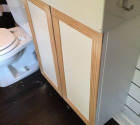 faux finishing a laminate sink cabinet, bathroom ideas, painted furniture