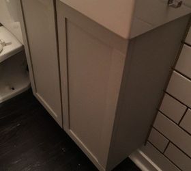 faux finishing a laminate sink cabinet, bathroom ideas, painted furniture