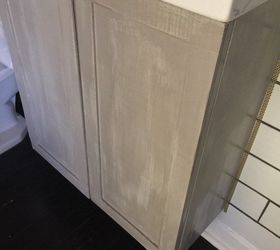 faux finishing a laminate sink cabinet, bathroom ideas, painted furniture