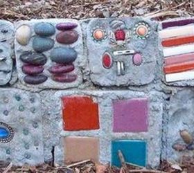 large homemade mosaic brick planter, concrete masonry, diy, gardening