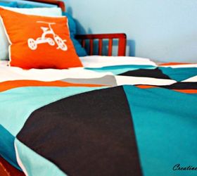 turn a shower curtain into a bed comforter, bathroom ideas, repurposing upcycling, reupholster