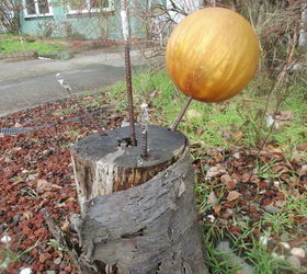 unsightly stump, outdoor furniture, repurposing upcycling