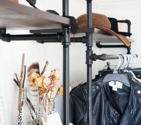 diy full wall industrial piping shelves, repurposing upcycling, shelving ideas