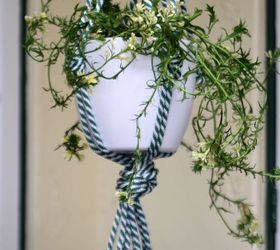 diy chunky rope pot plant hanger, container gardening, gardening, how to