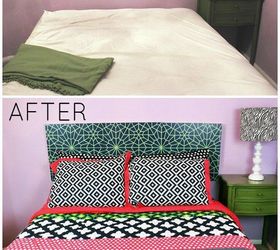 diy faux headboard with royal design studio stencils, home decor