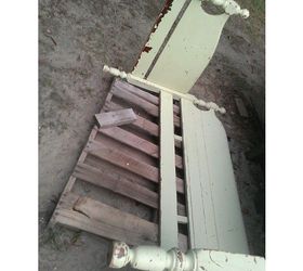 50 s headboard converted into a bench, diy, outdoor furniture, painted furniture, repurposing upcycling, woodworking projects