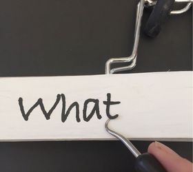 recipe holder using a pants hanger vinyl lettering, crafts, repurposing upcycling