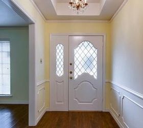 wallpapered entryway makeover, foyer, wall decor
