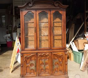 update those outdated china cabinets with wallpaper, chalk paint, painted furniture, repurposing upcycling