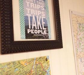 gallery map wall, repurposing upcycling, wall decor