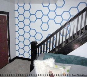 diy honeycomb accent wall, home decor, painting, wall decor