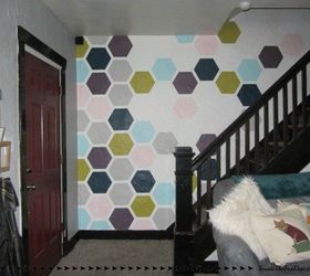 diy honeycomb accent wall, home decor, painting, wall decor