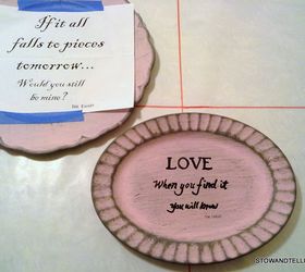 valentine message painted plates, crafts, seasonal holiday decor, valentines day ideas