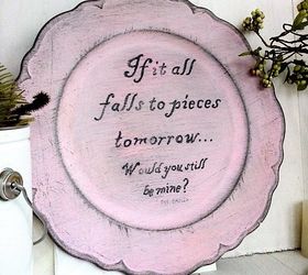 valentine message painted plates, crafts, seasonal holiday decor, valentines day ideas