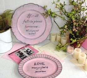 valentine message painted plates, crafts, seasonal holiday decor, valentines day ideas