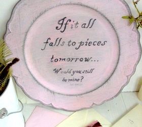 valentine message painted plates, crafts, seasonal holiday decor, valentines day ideas