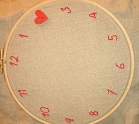 diy valentine s embroidery hoop clock, how to, repurposing upcycling, seasonal holiday decor, valentines day ideas