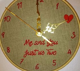 diy valentine s embroidery hoop clock, how to, repurposing upcycling, seasonal holiday decor, valentines day ideas