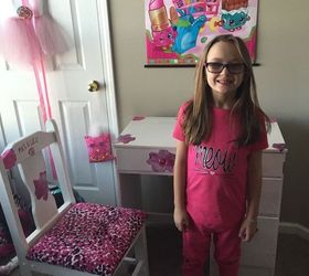 how to repurpose old desk and chair for a special girl, chalk paint, decoupage, painted furniture