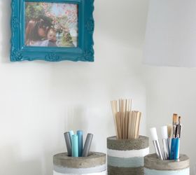 concrete vases from tin cans, concrete masonry, container gardening, diy, repurposing upcycling