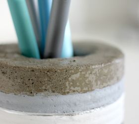 concrete vases from tin cans, concrete masonry, container gardening, diy, repurposing upcycling