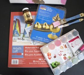 diy watercolor and gold leaf art, crafts, how to, wall decor