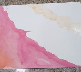 diy watercolor and gold leaf art, crafts, how to, wall decor