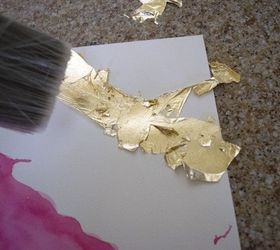 diy watercolor and gold leaf art, crafts, how to, wall decor