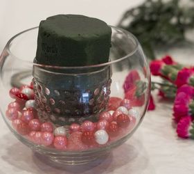 diy bubblegum bowl valentine centerpiece, flowers, seasonal holiday decor, valentines day ideas