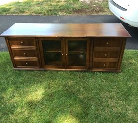 curbside tv console makeover, chalk paint, painted furniture, Before