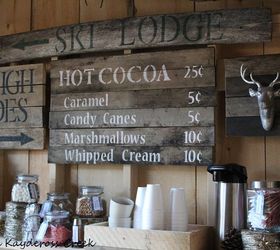 creating an adirondack style hot cocoa bar, diy, entertainment rec rooms, outdoor furniture, outdoor living, seasonal holiday decor, woodworking projects