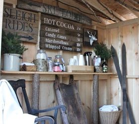 creating an adirondack style hot cocoa bar, diy, entertainment rec rooms, outdoor furniture, outdoor living, seasonal holiday decor, woodworking projects
