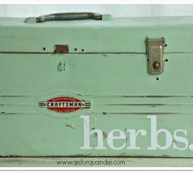 an herb toolbox, container gardening, crafts, gardening