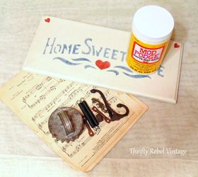 repurposed junk love sign, crafts, decoupage, repurposing upcycling, seasonal holiday decor, valentines day ideas