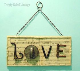 repurposed junk love sign, crafts, decoupage, repurposing upcycling, seasonal holiday decor, valentines day ideas