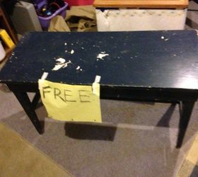 redone piano bench, painted furniture, This is what hubby brought home