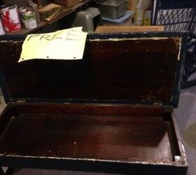 redone piano bench, painted furniture, A look in the inside