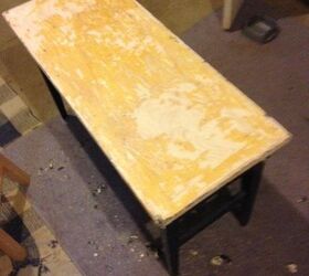 redone piano bench, painted furniture, Paint off and now GLUE