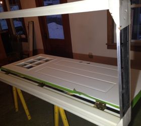 new red front door at the flip house, curb appeal, diy, doors, painting