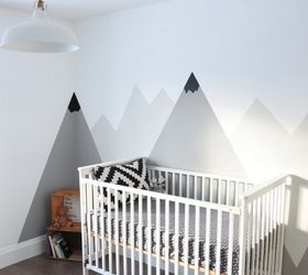 diy nursery creating a black and white scandi style decal wal, bedroom ideas, diy, painting, wall decor