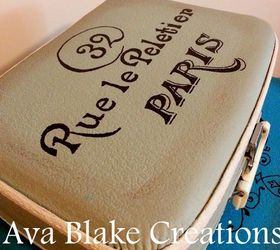 painted suitcases un deux trois, chalk paint, crafts, repurposing upcycling