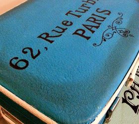 painted suitcases un deux trois, chalk paint, crafts, repurposing upcycling