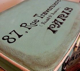 painted suitcases un deux trois, chalk paint, crafts, repurposing upcycling