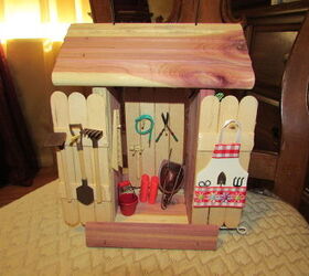 fairy garden tool and garden shed, crafts, gardening