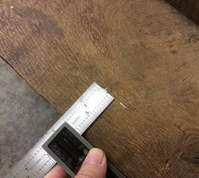 decorative coat rack from found objects, diy, foyer, organizing, repurposing upcycling, woodworking projects, Mark location for knobs with a ruler square