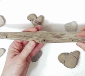 diy nautical decor heart rocks and sea glass mobile, crafts, landscape, seasonal holiday decor